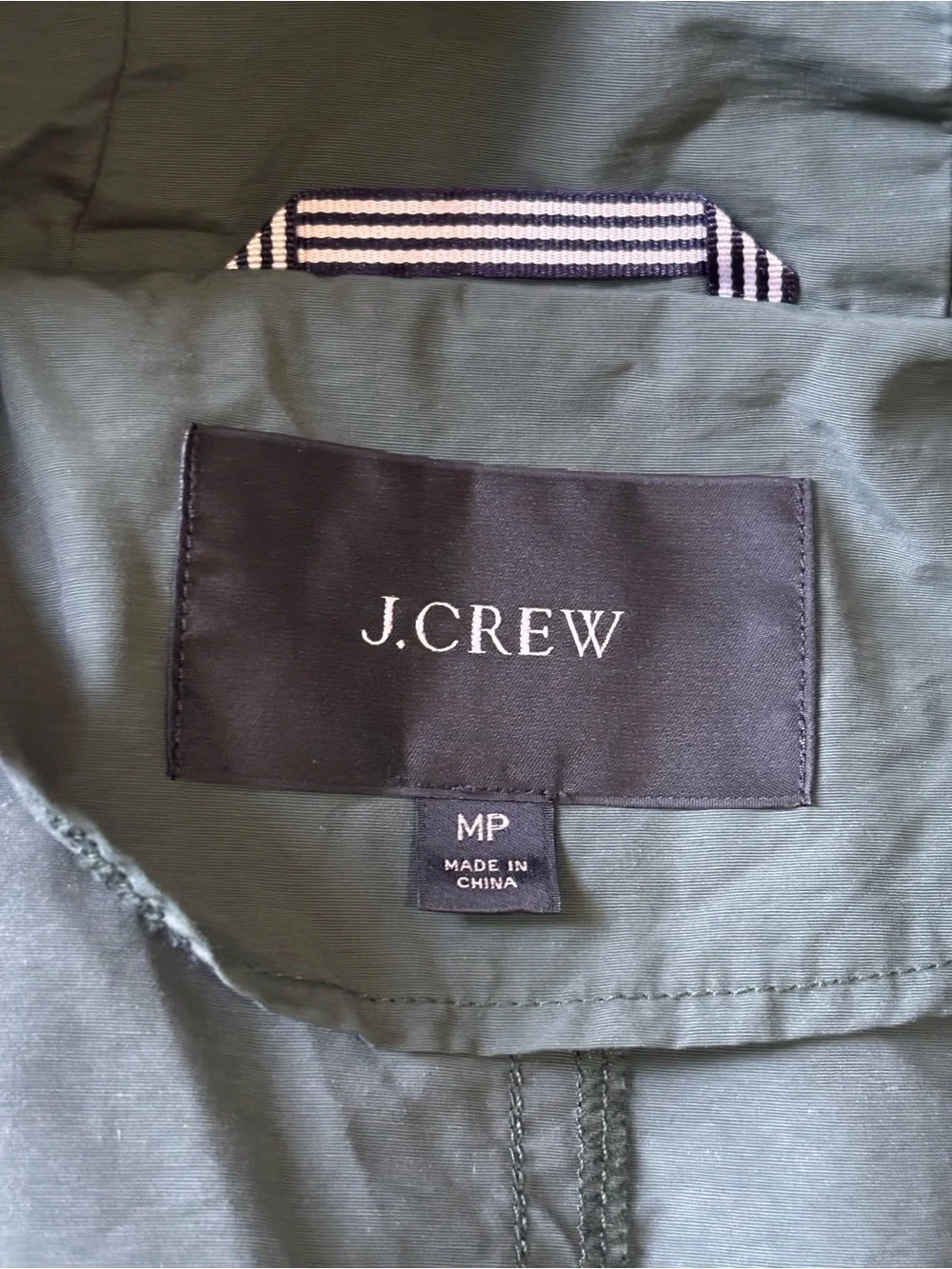 J.Crew Green Anorak Metal Snap Raincoat Jacket M